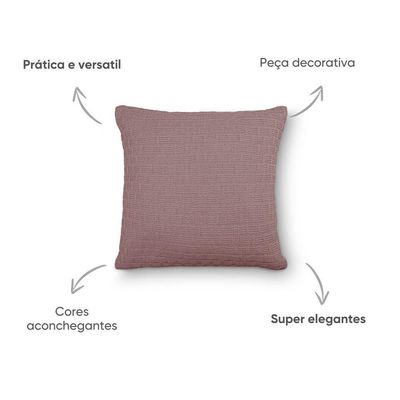 Capa De Almofada Decorativa Tricot Golden Com Zíper Rosa Místico