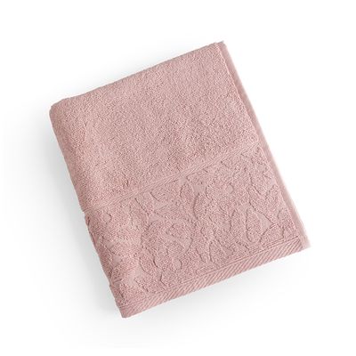 Toalha de Rosto Blume Fio Penteado Barrado Floral 01 Peça 100% Algodão - Nuvem Rosa