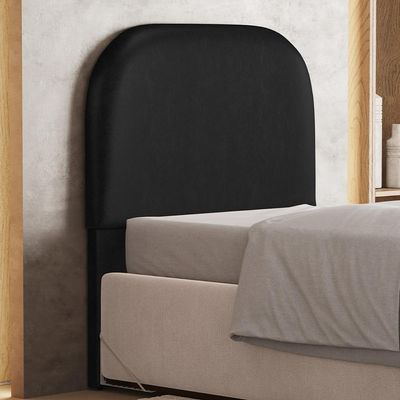 Cabeceira Cama Box 100cm Orgânica Lanna W01 Couríssimo Preto - Lyam Decor