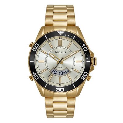 Relógio Seculus Masculino Ref: 44270gpsvda2 Anadigi Dourado