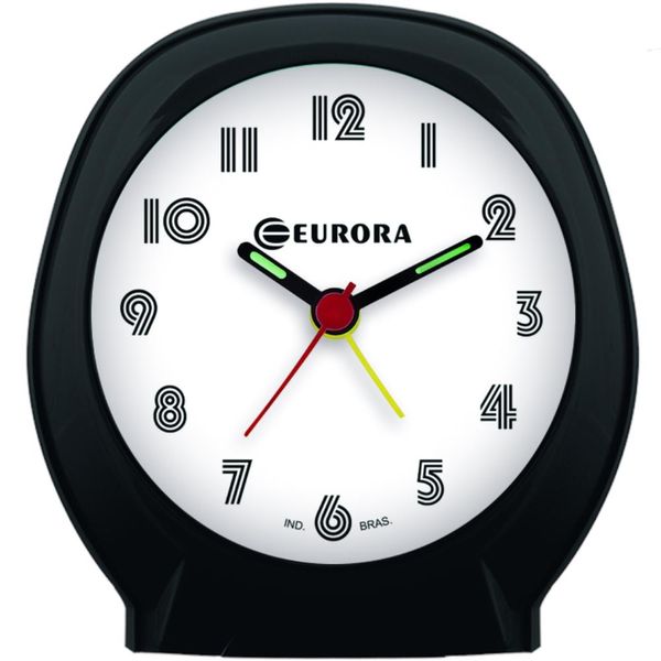 Despertador Quartz Eurora Ref: 2696-034 Preto Redondo