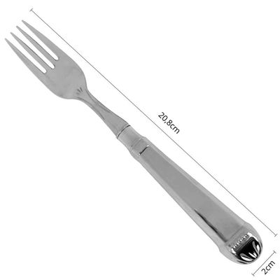 12 Garfos Jumbo para Churrasco 20cm Aço Inox Prateado Jantar Nobre Robusto