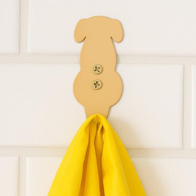 Kit 3 Penduradores 8cm Luft Masutti Cachorro Dourado Gancho Organizador Utensílios