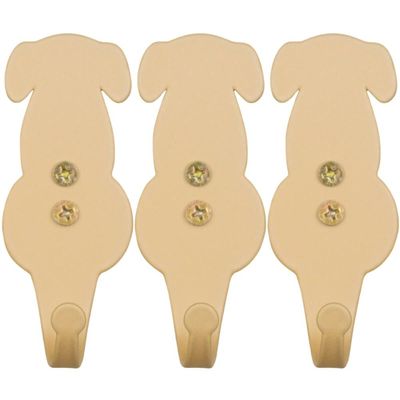 Kit 3 Penduradores 8cm Luft Masutti Cachorro Dourado Gancho Organizador Utensílios