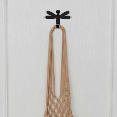 Kit 3 Ganchos Penduradores Libélula 8x6,5cm Preta Masutti Metal Decorativo de Parede Enfeite Casa