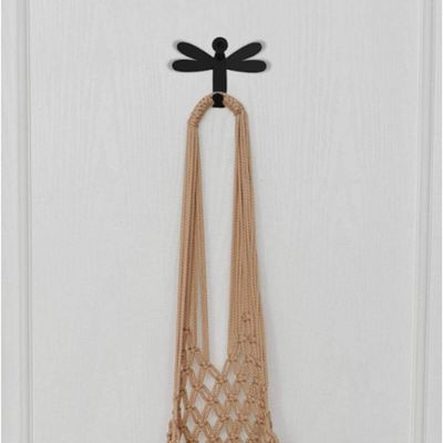 Kit 6 Ganchos de Parede Penduradores Libélula Preta Carbono Masutti Decorativo Enfeite