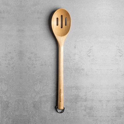 COLHER KITCHENAID PERFURADA EM MADEIRA DE BETULA 34CM KQR704OHE