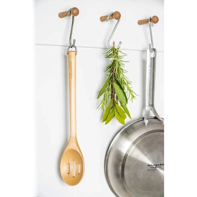 COLHER KITCHENAID PERFURADA EM MADEIRA DE BETULA 34CM KQR704OHE