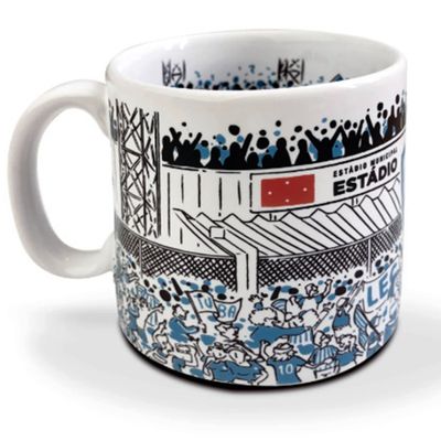 Caneca KazzaVip do Londrina Cerâmica 360 ML Majestoso Estádio do Cafe Licenciada Branco