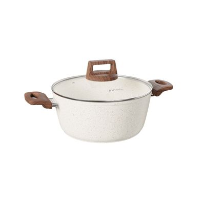 CAÇAROLA JOMAFE OSLO STONE EM ALUMINIO FORJADO COM REVESTIMENTO CERÂMICO 24CM 76128324