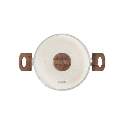 CAÇAROLA JOMAFE OSLO STONE EM ALUMINIO FORJADO COM REVESTIMENTO CERÂMICO 24CM 76128324