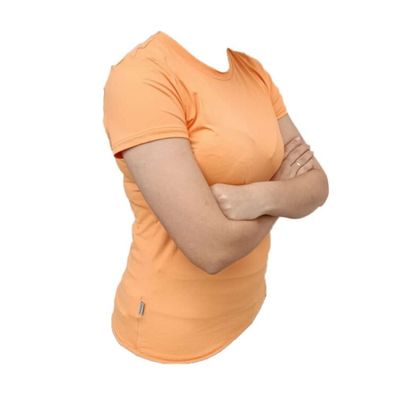 Blusa Acqumires Baby Look Feminino M / LARANJA