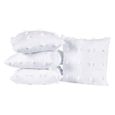 Kit 4 Almofadas Cheias Para Sofá 45x45cm Sofist Micro Percal 300 Fios - Branco