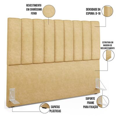 Cabeceira Cama Box Casal Queen 160 cm Dália W01 Couríssimo Fendi - Lyam Decor