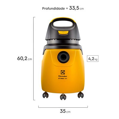 Aspirador de Pó e Água Electrolux 1300W 20L Profissional com Função Sopro Amarelo (GT30N) 220V