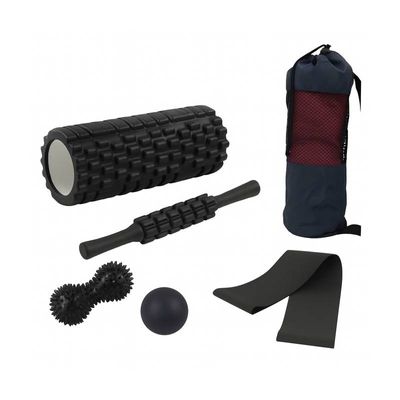 Conjunto de Yoga 5 Peças Rolo Bastão Faixa Elástica Bola