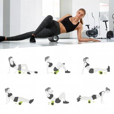 Conjunto de Yoga 5 Peças Rolo Bastão Faixa Elástica Bola