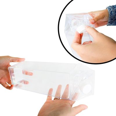 Garrafa Grande Caixa de Leite Suco Água Transparente 1 Litro