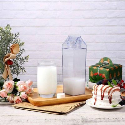 Garrafa Grande Caixa de Leite Suco Água Transparente 1 Litro