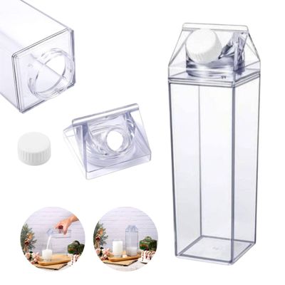 Garrafa Grande Caixa de Leite Suco Água Transparente 1 Litro