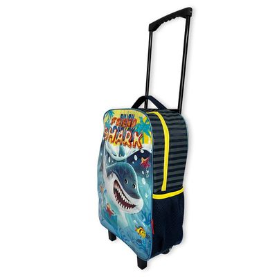 Kit Mochila Infantil Escolar com 03 Peças Tubarão Amarelo