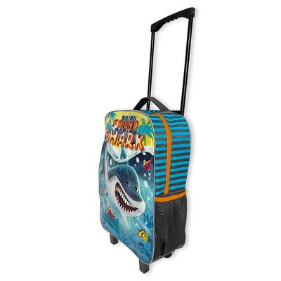 Kit Mochila Infantil Escolar com 03 Peças Tubarão Laranja