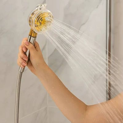 Ducha Portátil Prata/Dourado Chuveirinho Sistema econômico