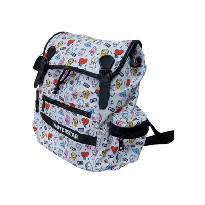 Mochila Branca de Costa Infantil Tipo Saco Personagens BT21