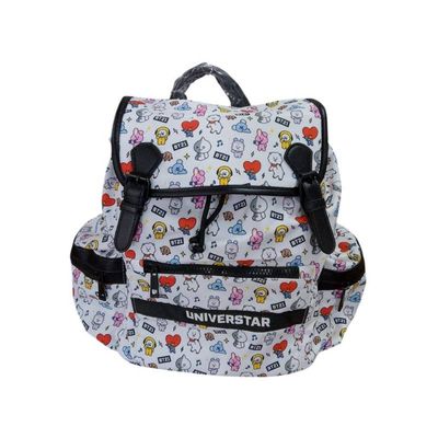 Mochila Branca de Costa Infantil Tipo Saco Personagens BT21