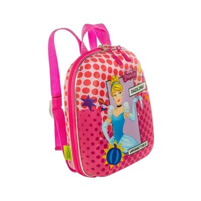 Mochila Escolar Infantil de Costas Princesa Cinderela Rosa