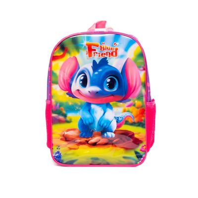 Mochila Infantil de Costas Blue Friend 13 Litros com Bolsos