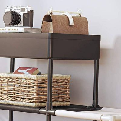 Estante Multiuso Moderna 04 Andares Reforçada Preto/Branco