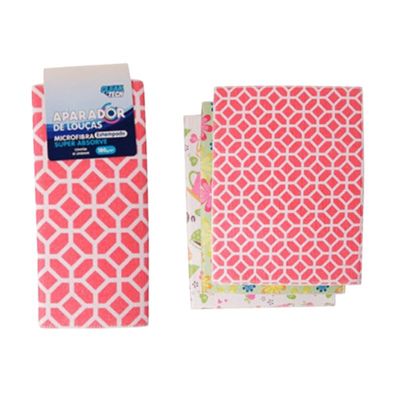 Kit 10 Toalha Aparador Louças Microfibra Estampada 38cmx50cm