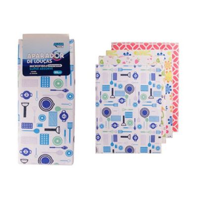Kit 10 Toalha Aparador Louças Microfibra Estampada 38cmx50cm