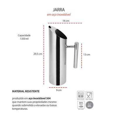 Jarra de Suco e Colher Bailarina Aço Inox Bar Bebidas