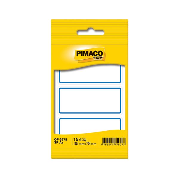 Etiqueta Adesiva Escolar Pimaco Fina Borda Azul sem Pauta com 15 Unidades Etiqueta Adesiva Escolar Pimaco Fina Borda Azul sem Pauta com 15 Unidades