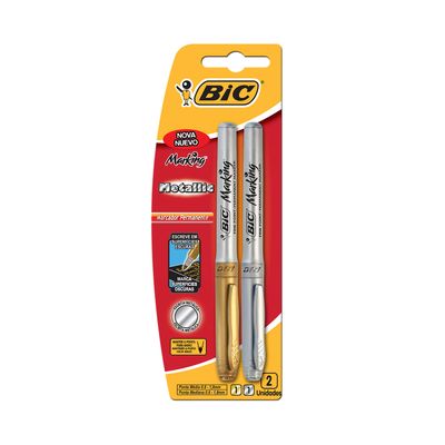 Marcador Permanente Bic Markin Metallic com 2 Unidades