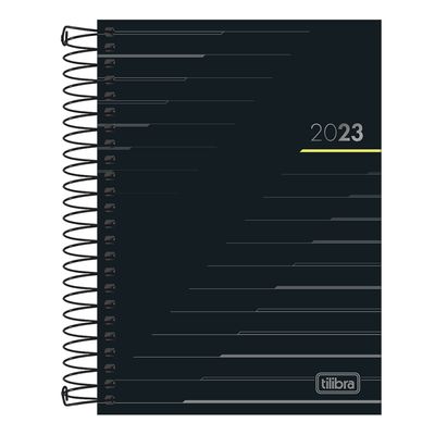 Agenda Executiva Tilibra Espiral Spot Preta Média