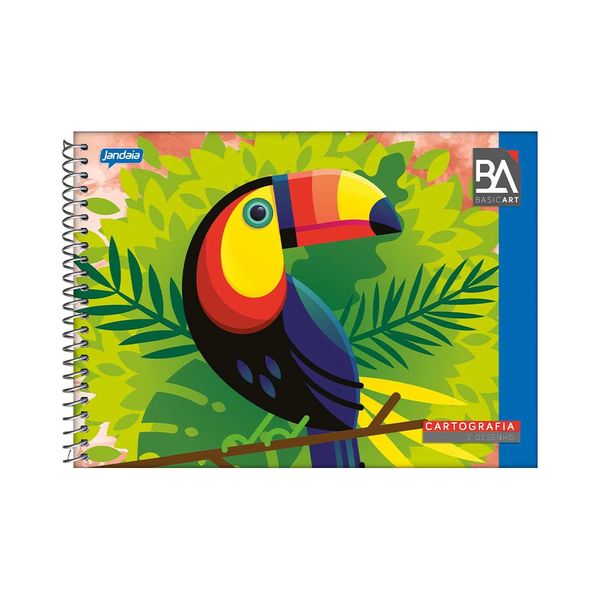 Caderno Cartografia Jandaia Espiral Capa Flexível 96 Folhas