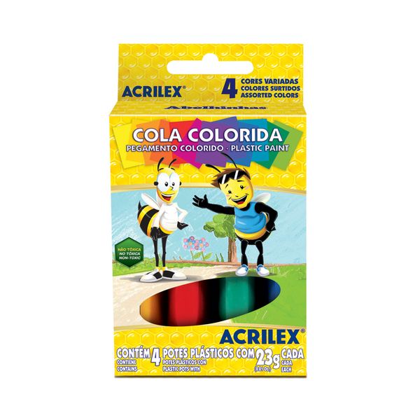 Cola Acrilex Colorida com 4 Cores 23g Cola Acrilex Colorida com 4 Cores 23g