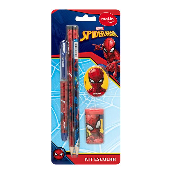 Kit Escolar Molin Spider Man com 5 Peças Kit Escolar Molin Spider Man com 5 Peças