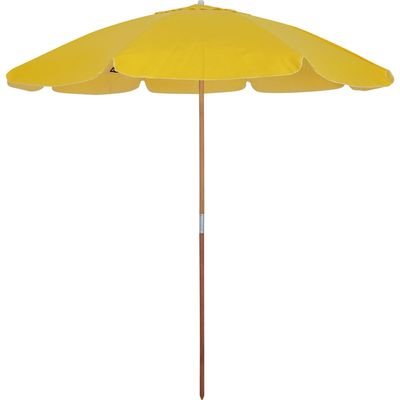 Guarda-Sol Guarapari em Bagum e Haste de Madeira 2,20m Amarelo Bel 2,20m