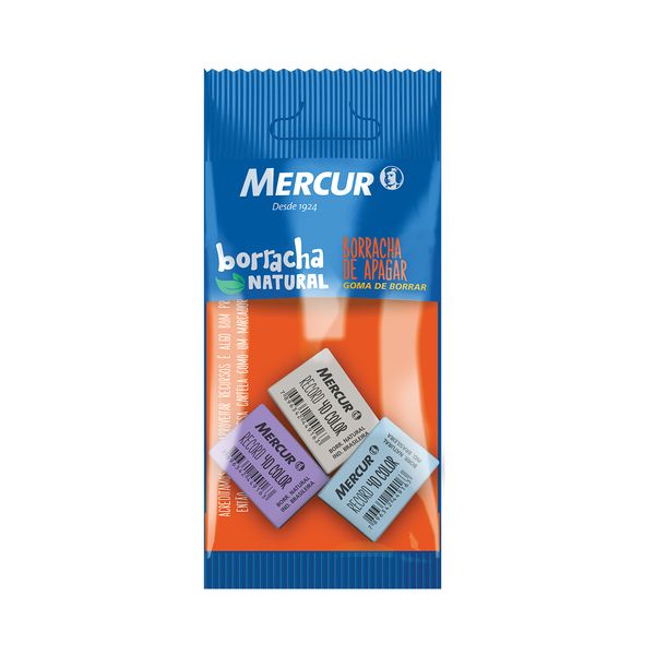 Borracha Mercur Record Color com 3 Unidades Borracha Mercur Record Color com 3 Unidades