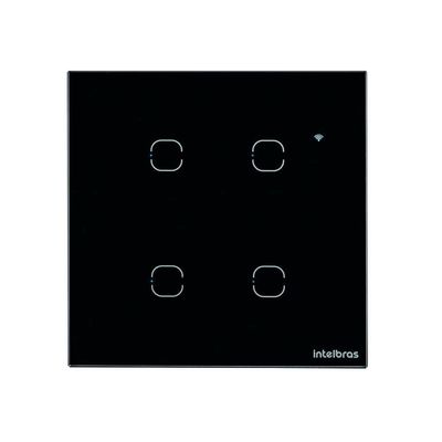 Interruptor Smart Wi-fi Touch4 Teclas Preto Ews1004