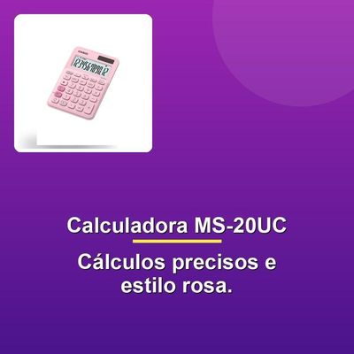 Calculadora Mesa Ms-20uc 12 Dígitos Rosa