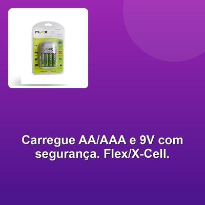 Carregador De Pilhas Aa-aaa-9v Flex