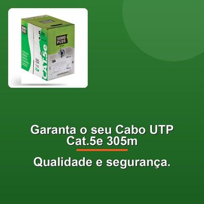 Cabo Lan U-utp Cat.5e 305m Preto 100% Cobre