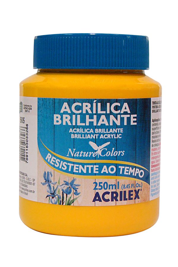 Tinta Acrílica Brilhante 250ml Amarelo Ouro
