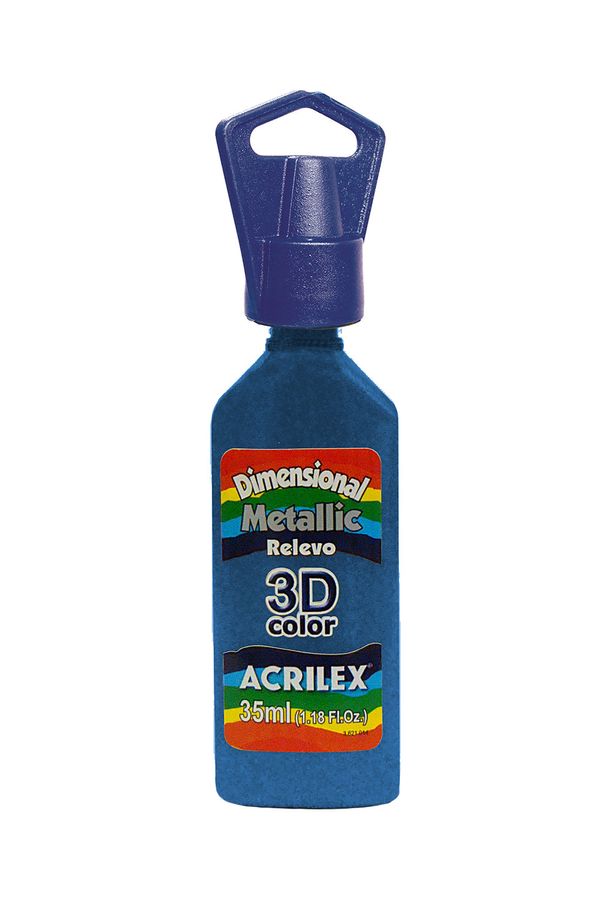 Tinta Dimensional Relevo Metálica 35ml Azul