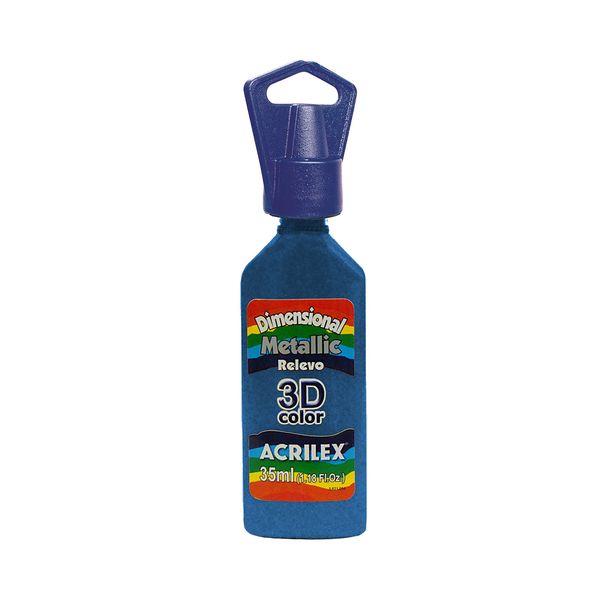 Tinta Dimensional Relevo Metálica 35ml Azul